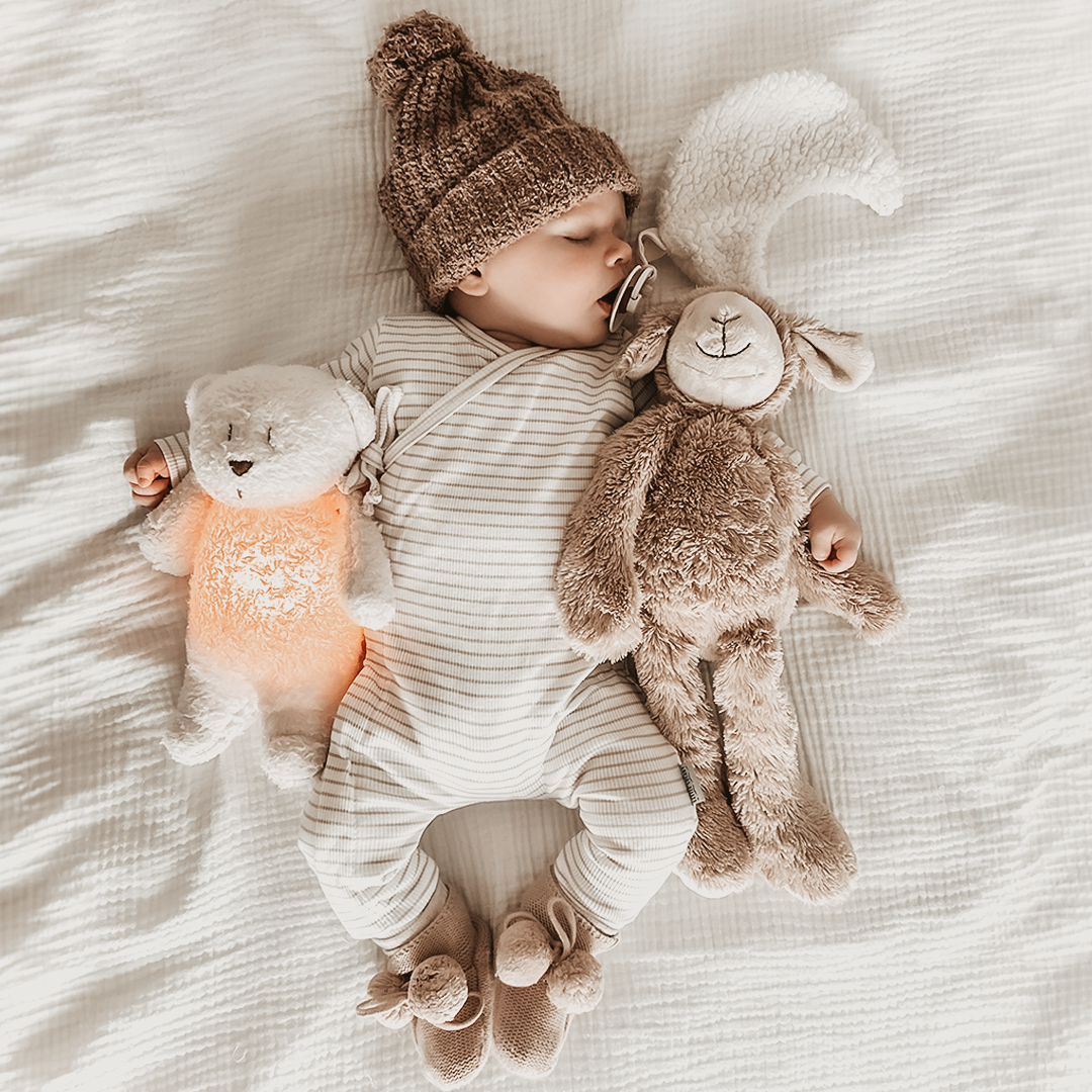 Boxpakje Met Strikje Rib Stripes - Sand