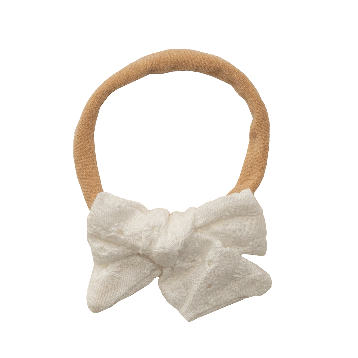Haarband Strikje Cotton Embroidery - Ecru