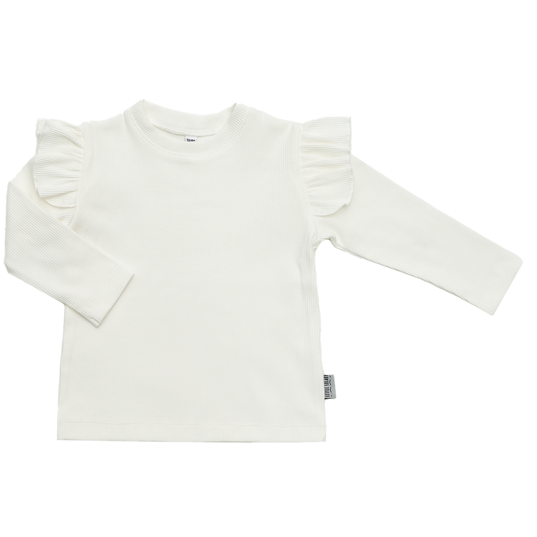 Longsleeves Rib Ruffle - Ecru