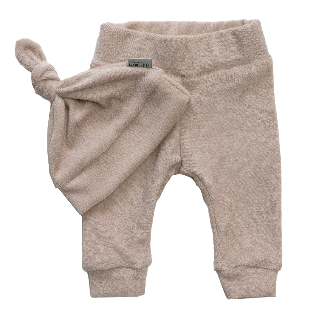 Newborn Muts + Broek - Badstof Sand