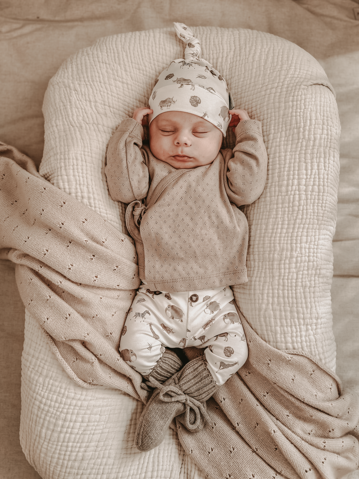 Overslagshirt Met Strikje Pointelle - Taupe