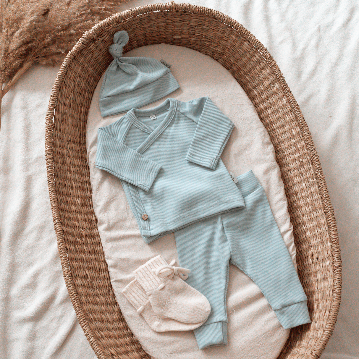 Overslagshirt Small Rib - Baby Blue