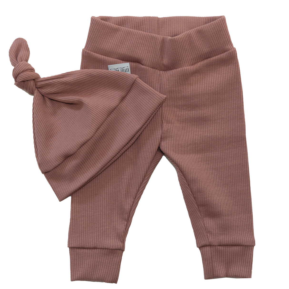 Newborn Muts + Broek Small Rib - Clay Pink